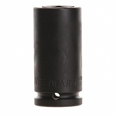 WESTWARD 21WN09 Impact Socket Steel Black Oxide 1 1/8 in