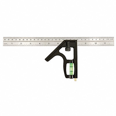 JOHNSON LEVEL 400EMS Combination Square 12 in L in/mm Graduations