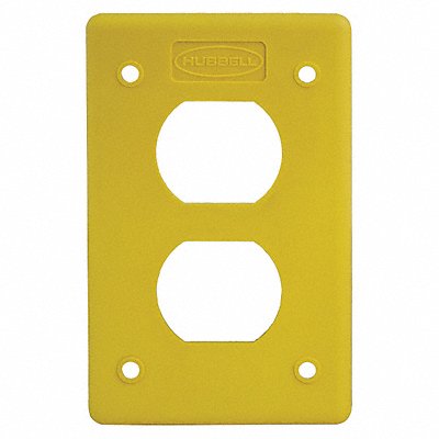 HUBBELL WIRING DEVICE-KELLEMS HBLP8FSY Duplex Cover Plate Non-Metallic Yellow