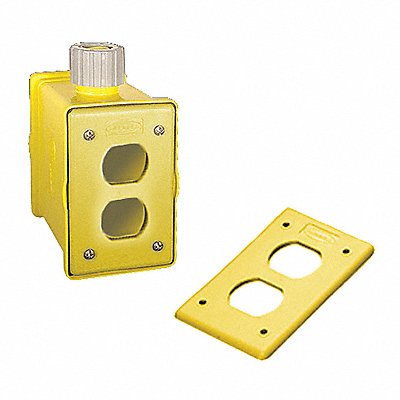 HUBBELL WIRING DEVICE-KELLEMS HBLPOB1DY Portable Outlet Box 1Gang 1Inlet Valox