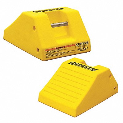 CHECKERS MC3012 Wheel Chock 10-19/32In H Urethane Yellow