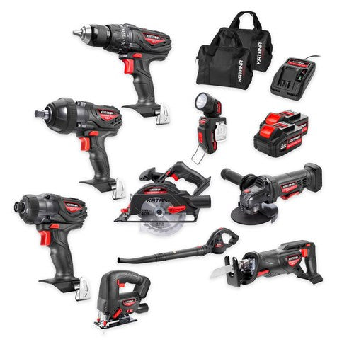 KATANA by Kincrome 220590 18V Lithium-Ion Charge-All DIY 9 Piece Combo Kit