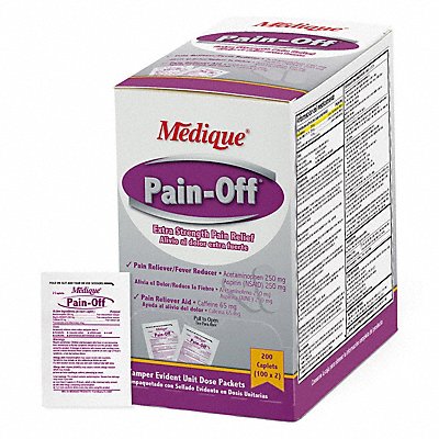 GRAINGER 22847 Multi-Drug Pain/Fever Reducer PK200