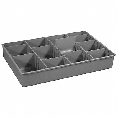 DURHAM MFG 22995ADSIND DrwInsrt Gry 4 Compartment PlyPrp Fit91/4 Box