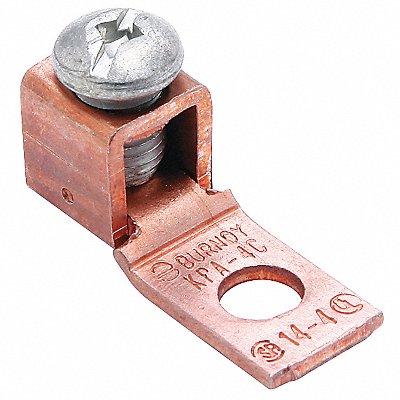 BURNDY KPA4CUP Mechanical Connector Copper 1/4 in Slotted