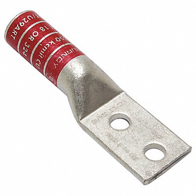 BURNDY YA312TC38 Two Hole Lug Compression Connector Long Red 18/324