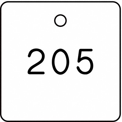 GRAINGER 22CN48 Numbered Tag Plastic 1 1/4in H PK100