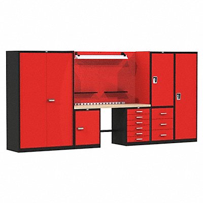 HALLOWELL FKSECURESTORSMM Modular Cabinet Set 78 H 132 W 24 D