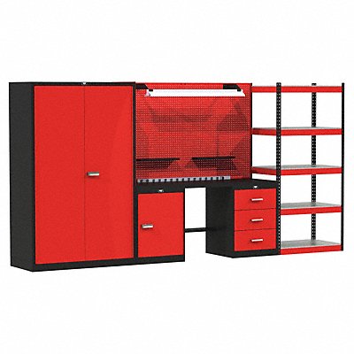 HALLOWELL FKMIXEDSTORSMS Modular Cabinet/Shelving Set 78 H 132 W 24 D