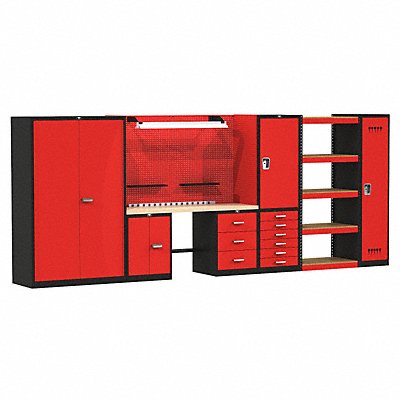 HALLOWELL FKCOMPLETELGM Modular Cabinet/Shelving Set 78 H 210 W 24 D