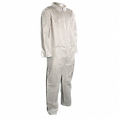 CELLUCAP 5702M Collared Coveralls White M Straight PK25