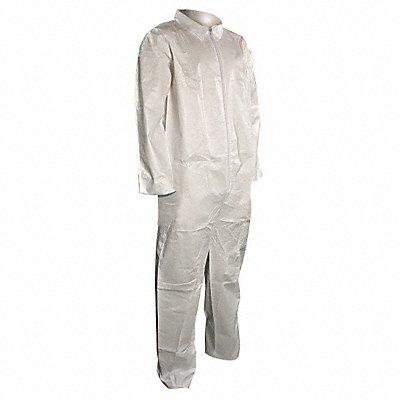 CELLUCAP 5702L Collared Coveralls White L Straight PK25