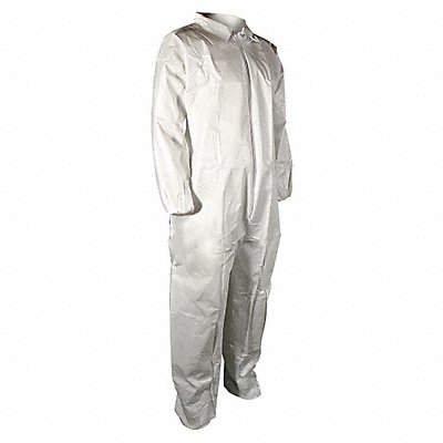 CELLUCAP 5740X Collared Coveralls White XL Elastic PK25