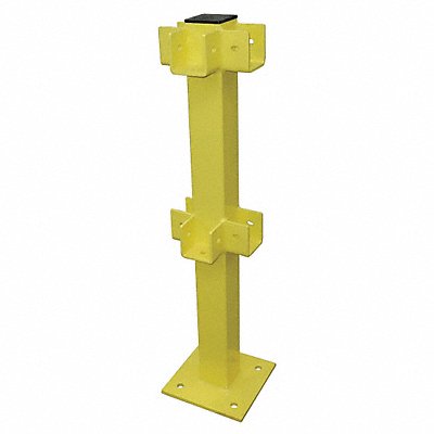 GRAINGER 22DN14 Three Way Post 45 in Yellow Steel