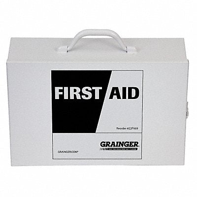 GRAINGER 54607 Empty First Aid Kit 2 Shelves 10.5 H WHT
