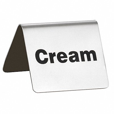 TABLECRAFT PRODUCTS COMPANY B6 Cream Sign 2 in H Silver