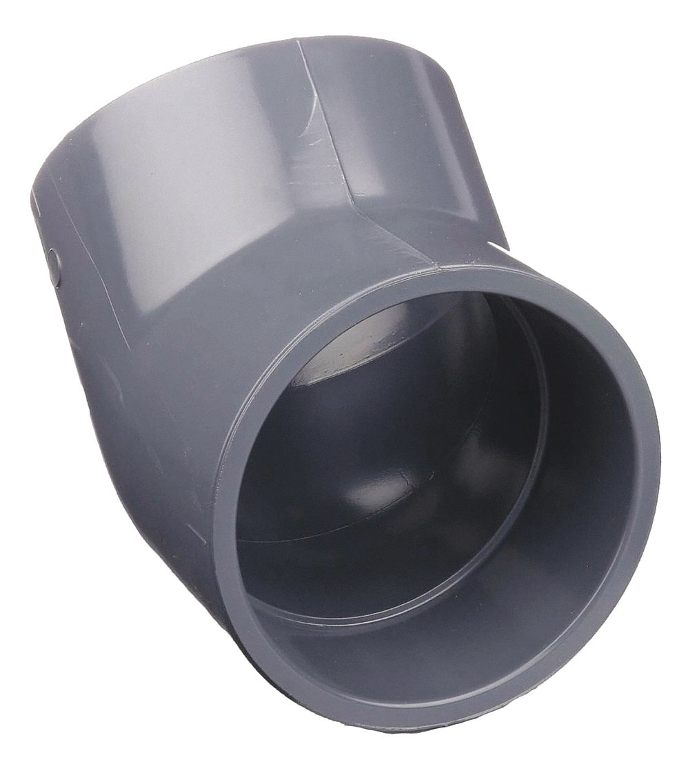 GRAINGER 9817080 45 Elbow 8 in Schedule 80 Socket Grey