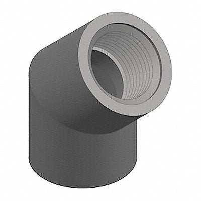 GRAINGER 819003 45 Elbow 3/8 in Schedule 80 FNPT Grey