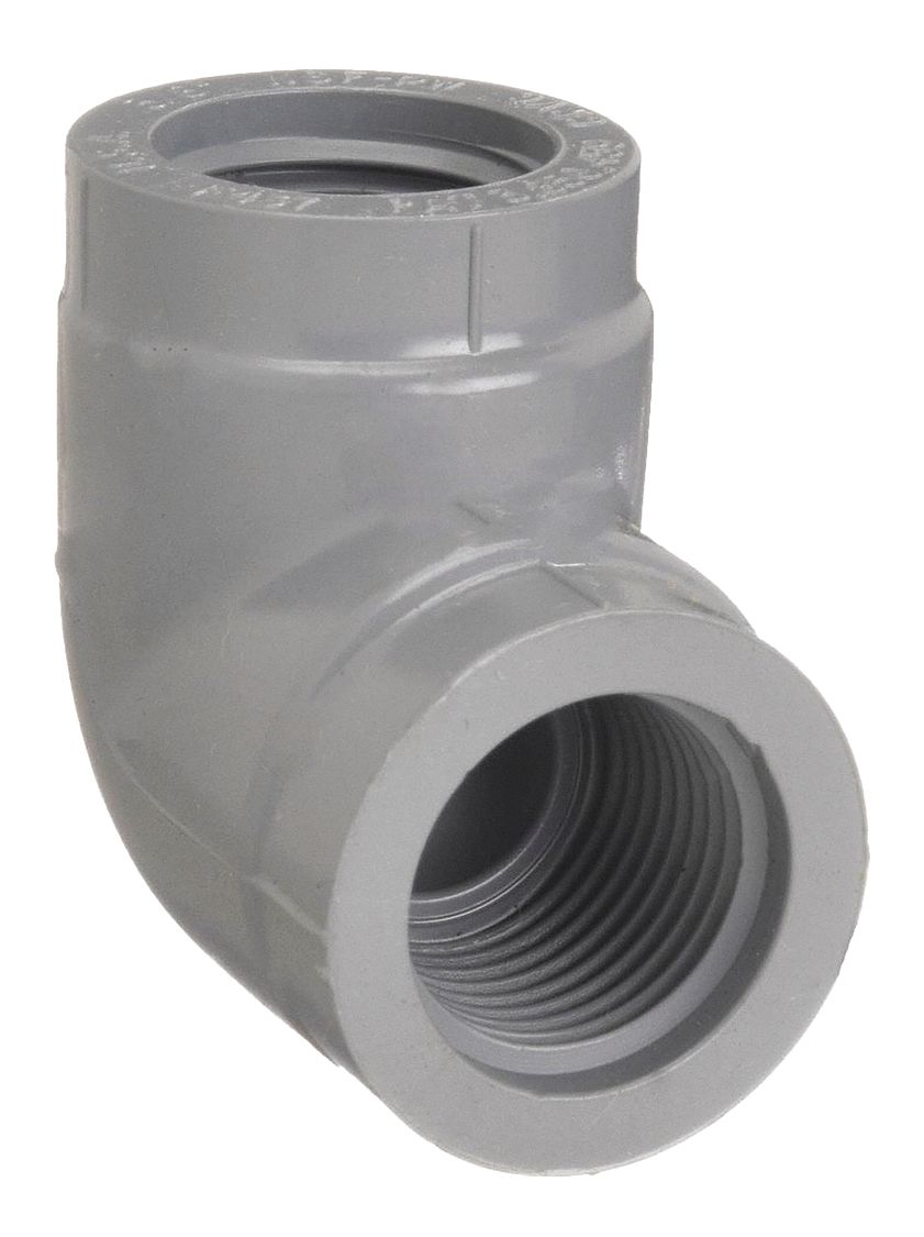 GRAINGER 9808002 90 Elbow 1/4 in FNPT Schedule 80 Grey