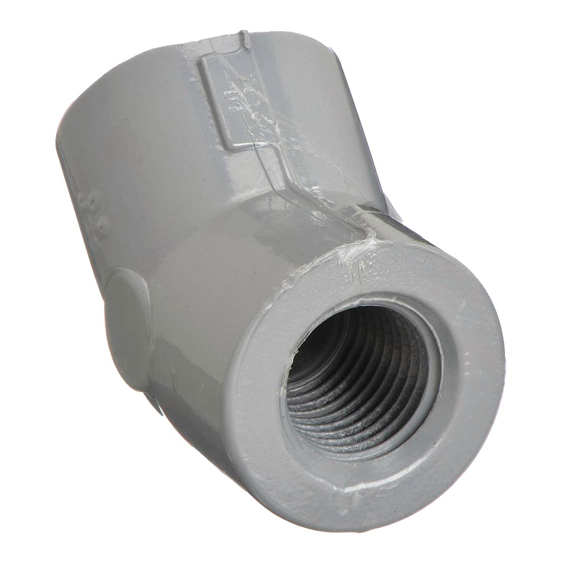 GRAINGER 9819002 45 Elbow 1/4 in Schedule 80 FNPT Grey