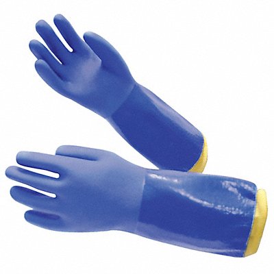 CONDOR 22KA66 Chem Resist Glove PVC 14 In M Blue PR