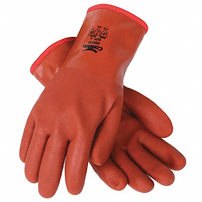 CONDOR 22KA68 Chem Resist Glv PVC 12 In L Red Brown PR
