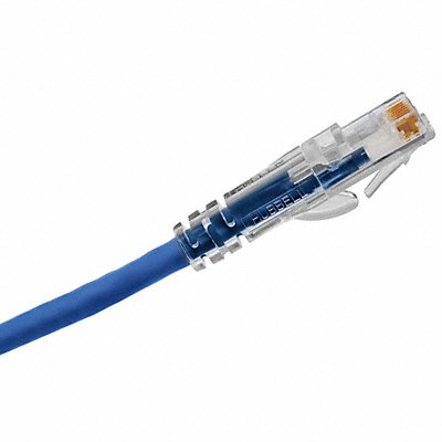 HUBBELL PREMISE WIRING HC6AB07 Patch Cord Cat 6A Clear Boot Blue 7 ft.