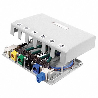 HUBBELL PREMISE WIRING HSB6W Surface Mount Box 6 Ports White