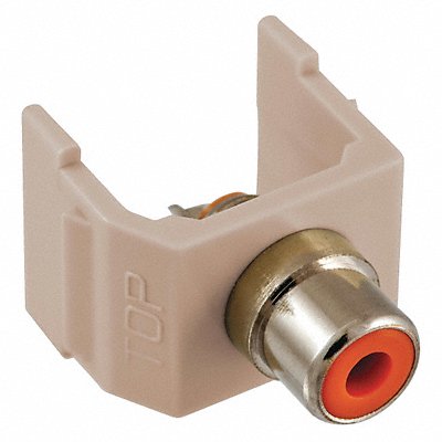 HUBBELL PREMISE WIRING SFRCORAL Inline Coupler RCA Duplex Almond
