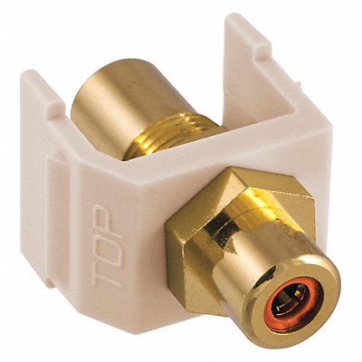 HUBBELL PREMISE WIRING SFRCORFFLA Inline Coupler RCA Duplex Light Almond