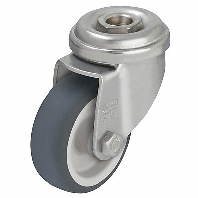GRAINGER LRATPA75G Bolt-Hole Caster 3 dia Swivel Rubber