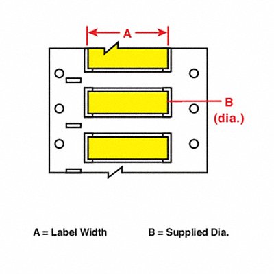 BRADY DR5002YL Wire Marking Sleeves 12.7 in W 50 ft L