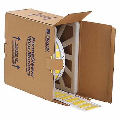 BRADY 3PS5002YL Wire Marking Sleeves Yellow 2 In W