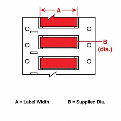 BRADY 3PS1252RD Wire Marking Sleeves 2 in W 0.235 in L