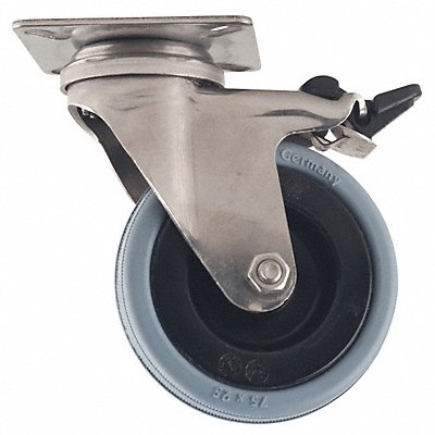 GRAINGER LPXAVPA75GFI Standard Plate Castor Swivel 130 lb.