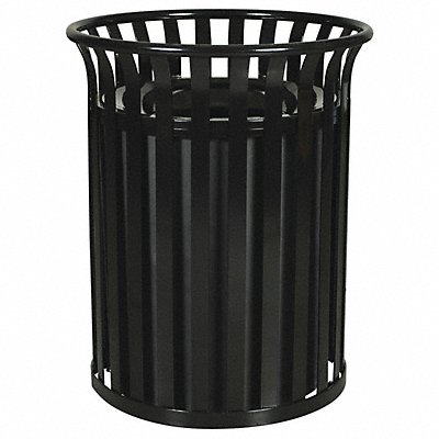 GRAINGER 22N327 J6407 Garbage Can 35 gal Black Steel