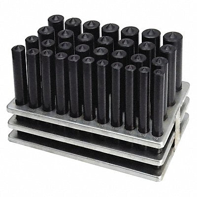 WESTWARD 22N850 Transfer Punch Set 1/2 to 1 In 33 Pc