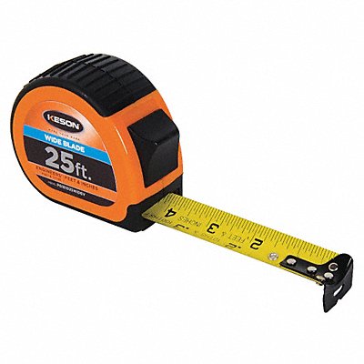 KESON PG181025WIDEV Tape Measure 1-3/16Inx25 ft Orange/Black