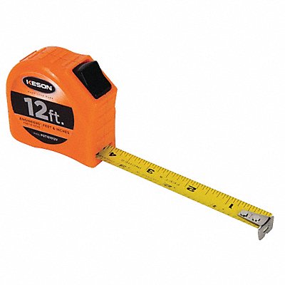 KESON PGT181012V Tape Measure 5/8 In x 12 ft Orange In/Ft
