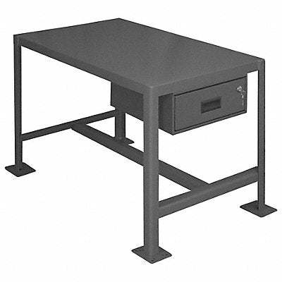 DURHAM MFG MTD2436182K195 Fixed Work Table Steel 36 W 24 D