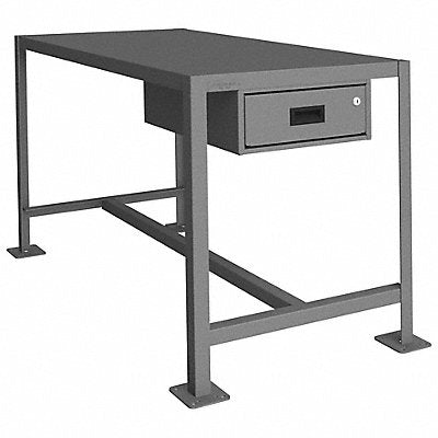 DURHAM MFG MTD2448302K195 Fixed Work Table Steel 48 W 24 D