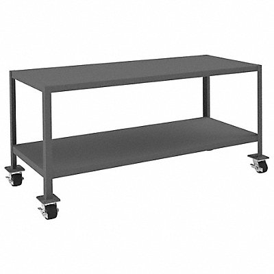 DURHAM MFG MTM2460302K295 Mobile Machine Table 24x60x30 2000 lb 2 Shlf
