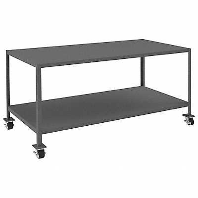 DURHAM MFG MTM3672363K295 Mobile Machine Table 36x72x36 3000 lb 2 Shlf