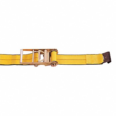 KINEDYNE 593021GRA Ratchet Strap Flat-Hook Yellow