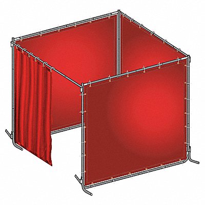 GRAINGER 22RP05 J4047 Welding Booth Kit 8 ft W 6 ft H Red