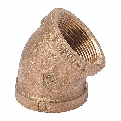 GRAINGER 22UL02 45 Elbow Brass 1/4 in FNPT Class 125