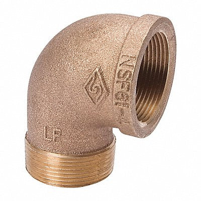 GRAINGER 22UL09 90 Street Elbow Brass 2 in MNPT x FNPT