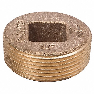 GRAINGER 22UL68 Countersink Plug Brass 2 in Male NPT