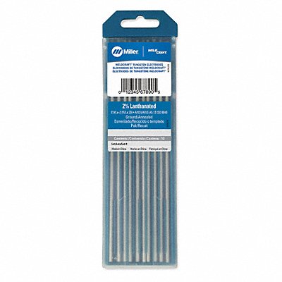 MILLER ELECTRIC WL2018X7 WELDCRAFT Blue Tungsten Electrode PK10