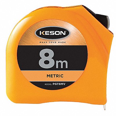 KESON PGT8MV Long Tape Measure 25mm x 8m Orange cm/mm